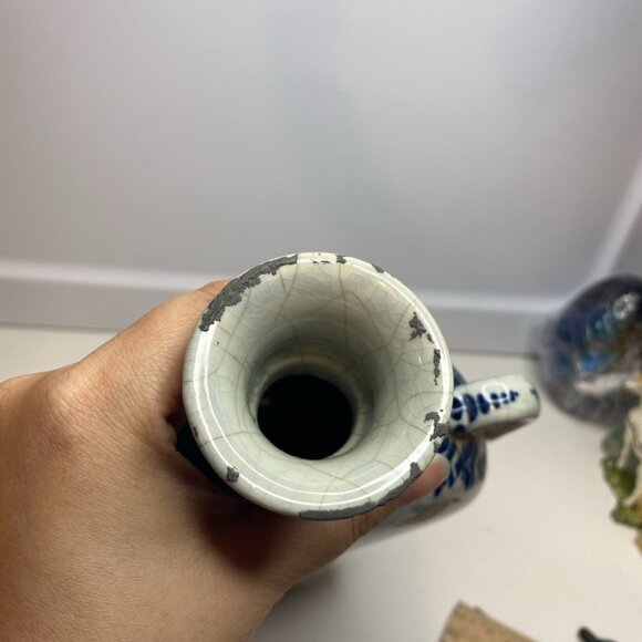 RARE ANTIQUE DUTCH DELFT HOLLAND PORCELEYNE FLES VASE DUTCH SCENERY Windmill - Picture 4 of 16